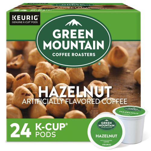Green Mountain Coffee Hazelnut Flavored K-Cup Pods, Light Roast, 24 Count for Keurig Brewers Green Mountain Coffee Hazelnut Flavored K-Cup Pods, Light Roast, 24 Count for Keurig Brewers