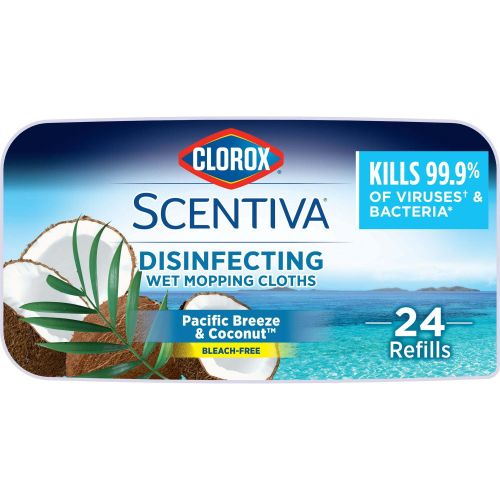 Clorox Scentiva Disinfecting Wet Mop Pads, Pacific Breeze and Coconut, 24 Count Clorox Scentiva Disinfecting Wet Mop Pads, Pacific Breeze and Coconut, 24 Count