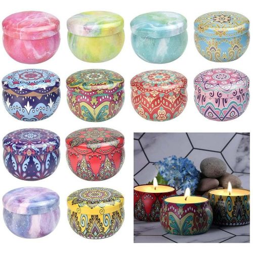 BUZIFU 12 Pcs Candle Tins BUZIFU 12 Pcs Candle Tins